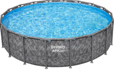 Bestway APX 365 18’x52″ Round Above Ground Swimming Pool Set with Pump & Ladder